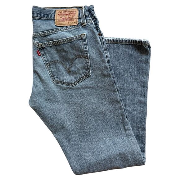 Mens Levis 527 Bootcut Light Wash Slim Bootcut Denim Jeans - Sz 32 x 32 - Picture 3 of 4